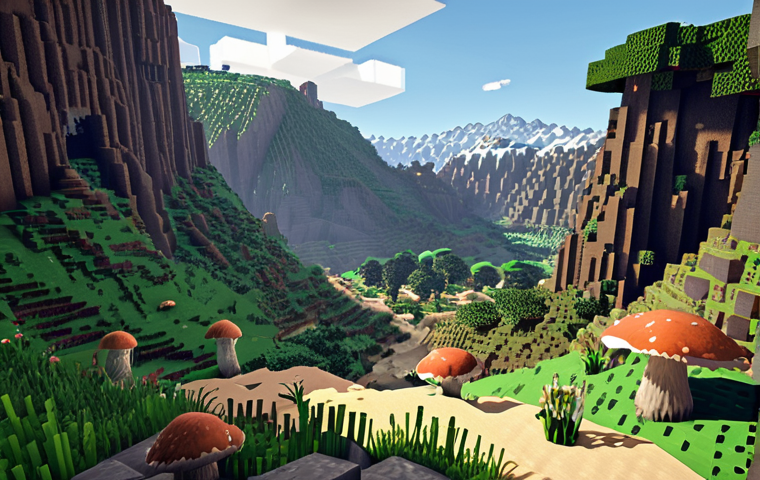 **
Vast and varied Minecraft landscape generated by WorldPainter. Rolling hills transitioning from lush forest to arid savannah. Snow-capped mountains in the distance. A hidden cave with bioluminescent mushrooms. Intricate details, custom brushes to simulate realistic textures (rocks, sand, vegetation).
**