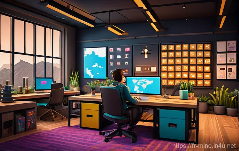 마인크래프트 캠페인 맵 설계 - **Prompt:** A highly detailed interior scene within a futuristic, yet blocky, Minecraft-inspired res...