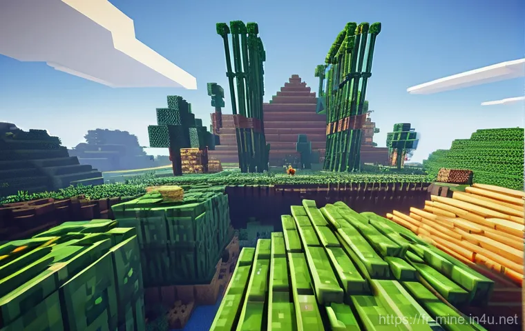 마인크래프트 시간 절약 회로 - **"A vibrant and bustling Minecraft scene showcasing a series of interconnected automatic farms unde...