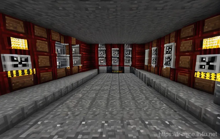 마인크래프트 시간 절약 회로 - **"An exquisitely organized Minecraft Redstone storage facility. The central focus is a vast wall of...