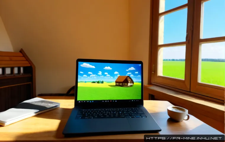Home 17 마인크래프트 평화로운 플레이 가이드 - Photorealistic cozy French apartment workspace, a relaxed player at a wooden desk using a laptop dis...